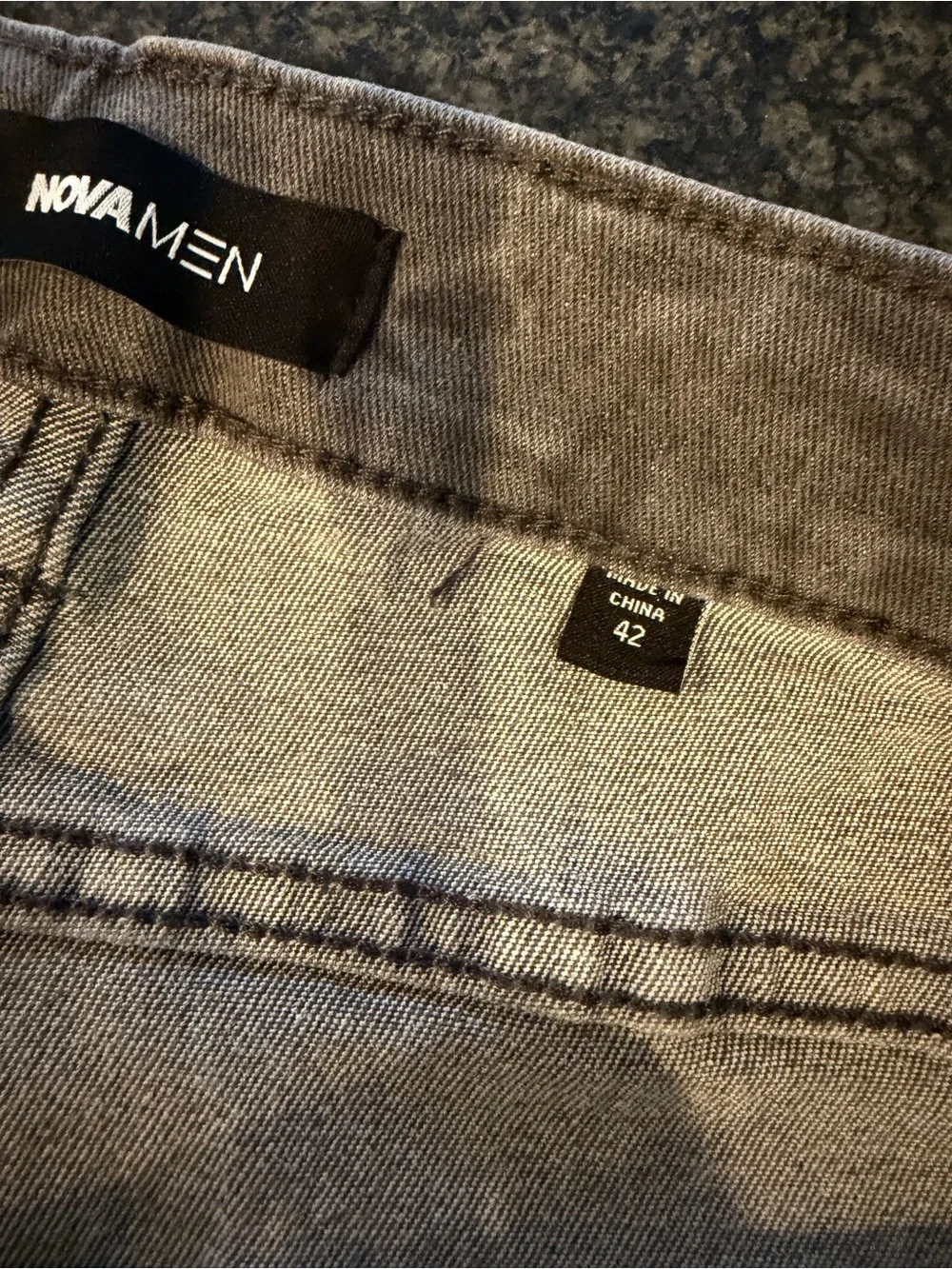 Fashion Nova Men’s Grey Rhinestone Straight Jeans